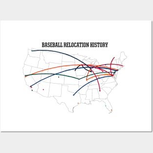 MLB Relocation Map Posters and Art